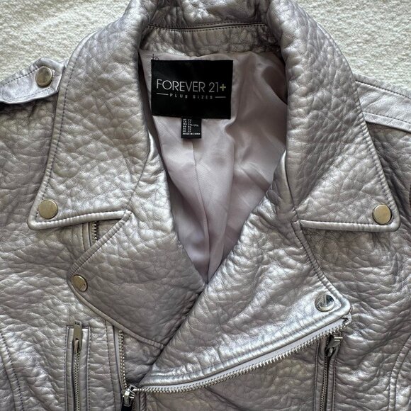 Matte Silver Moto Jacket - Picture 1 of 4